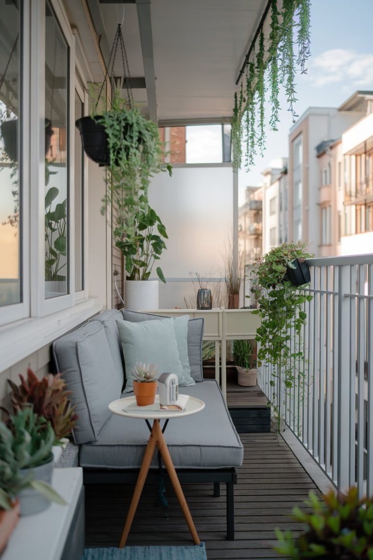 Illustration of Compact Garden Apartment Interior Design