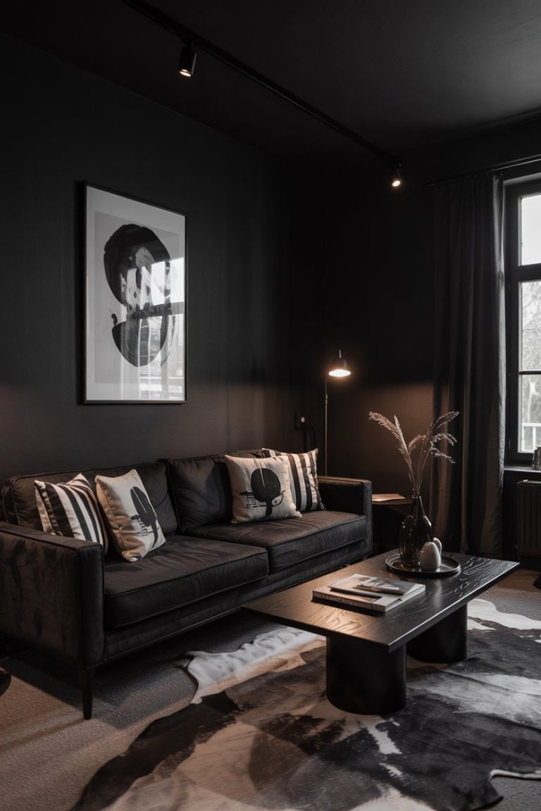 43 Black Living Room Ideas 2025: Modern, Elegant & Bold Color Pairings ...