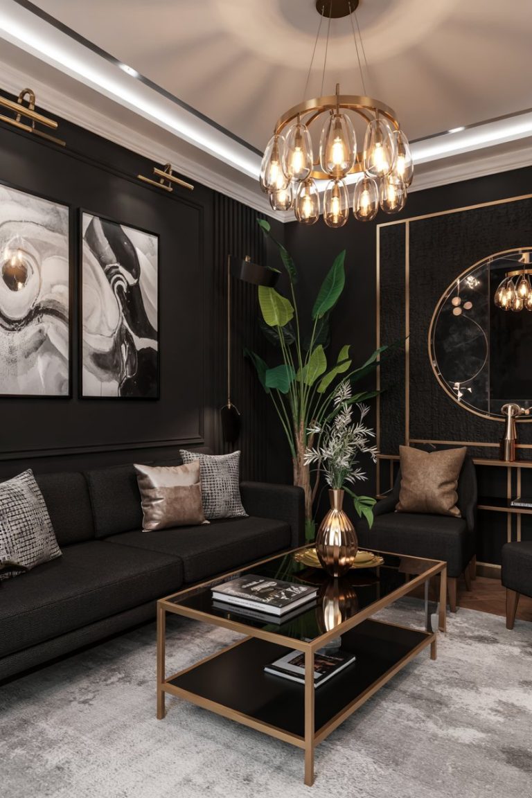 43 Black Living Room Ideas 2025: Modern, Elegant & Bold Color Pairings ...
