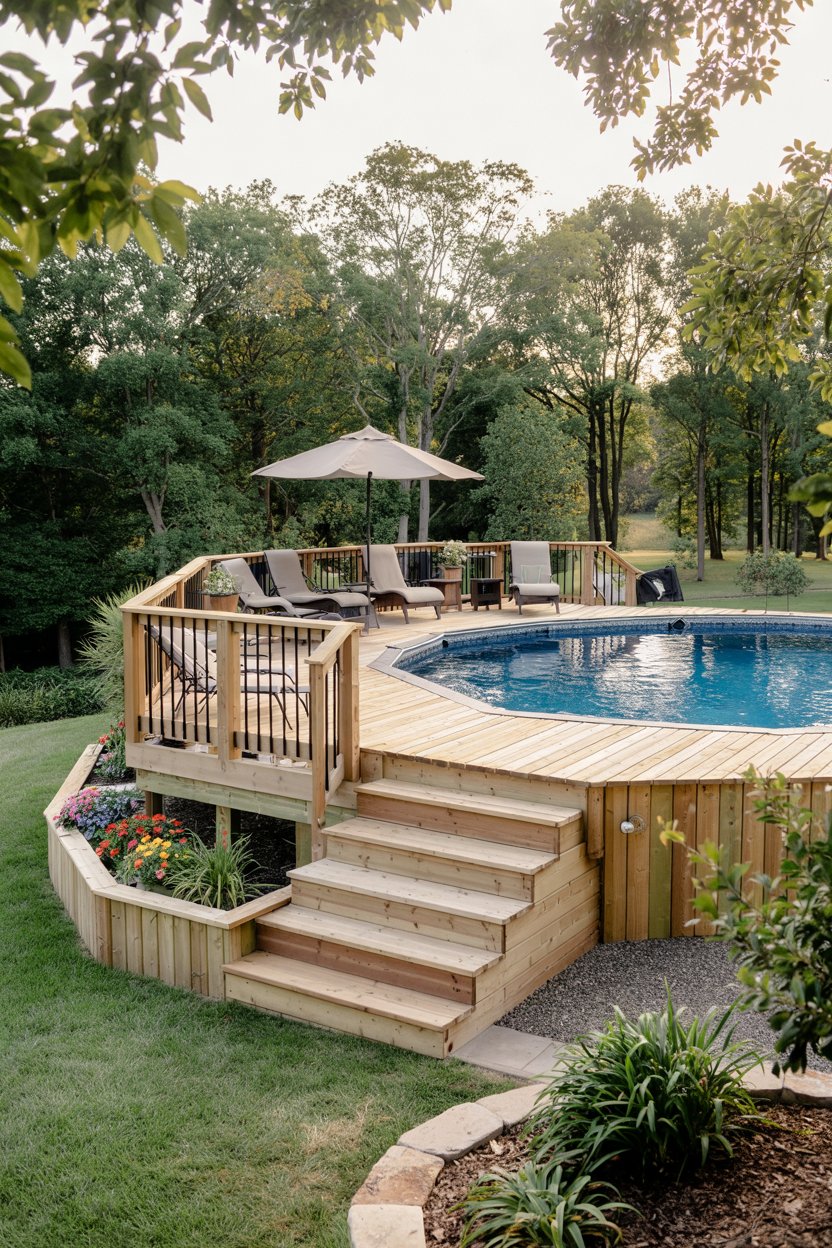 44 Stunning Above Ground Pool Deck Ideas 2025 for Any Yard – Cheap, DIY ...