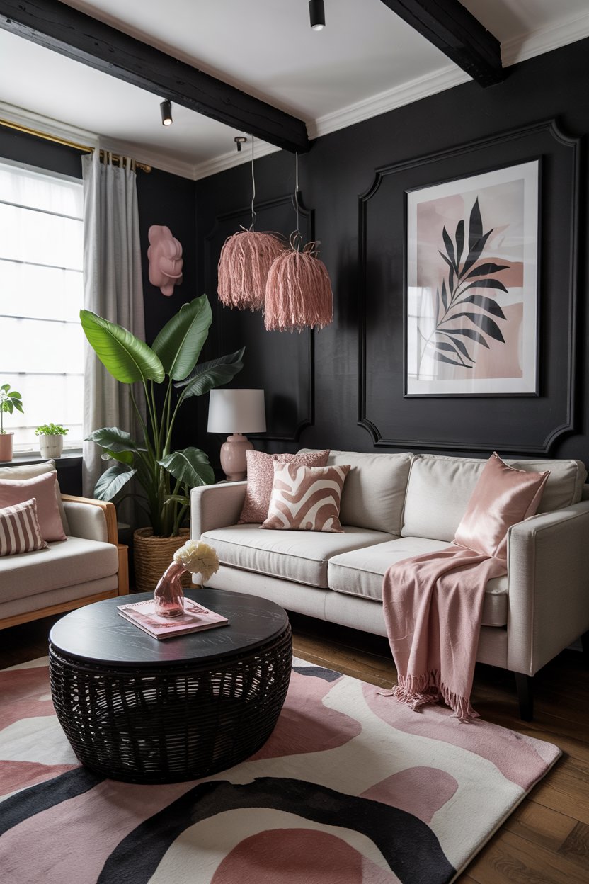 43 Black Living Room Ideas 2025: Modern, Elegant & Bold Color Pairings ...