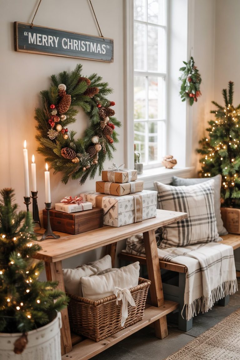 Farmhouse Christmas Decor 2025: 37 Rustic, Cozy, Vintage & DIY Ideas ...