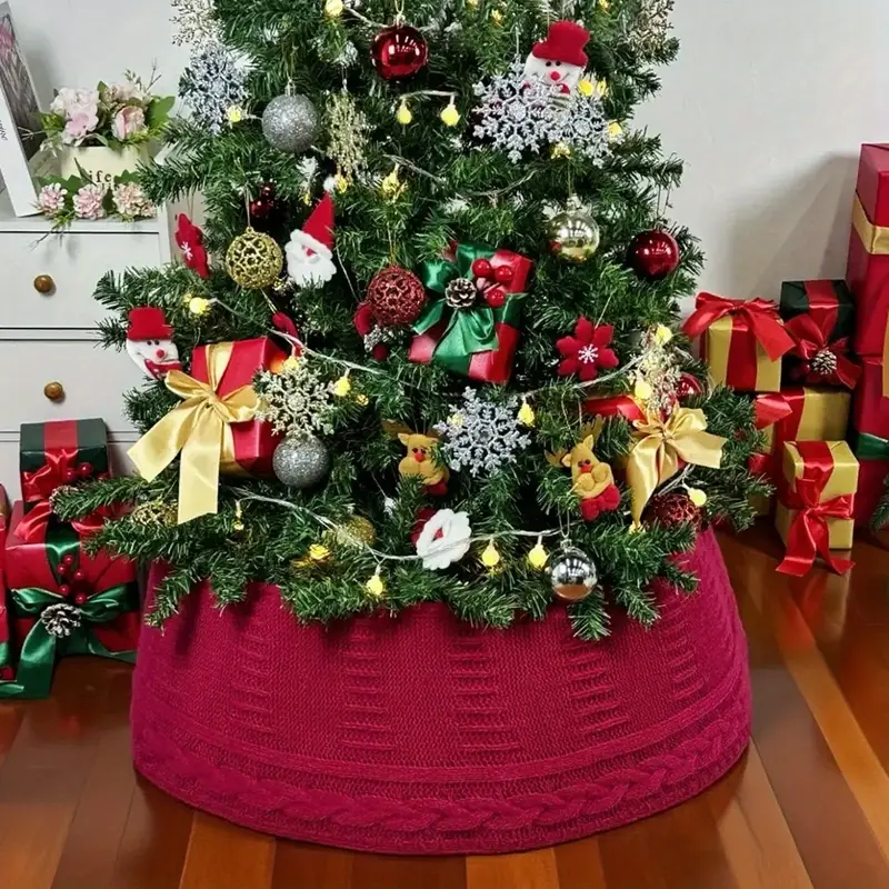 1 classic christmas tree skirt 28 inch knitted tree skirt - Temu Mauritius