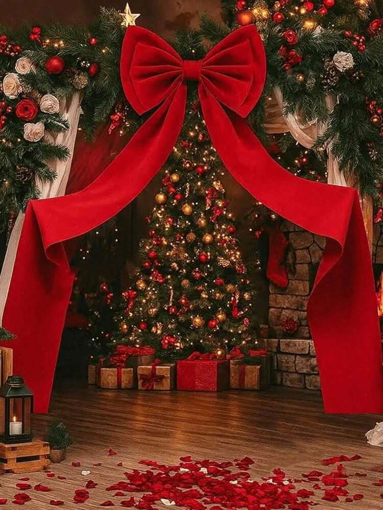 1 Pack Extra Large Elegant Christmas Bow Decor - Luxury Party Backdrop, Christmas  Tree Topper, Polyester Ribbon, Suitable For Indoor/Outdoor Holiday, Event,  Party Backdrop Decor, Christmas Tree Deco
