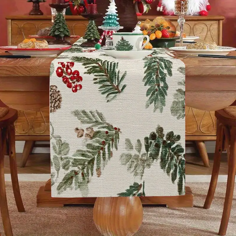 1 winter branch pattern table runner festive style - Temu Mauritius