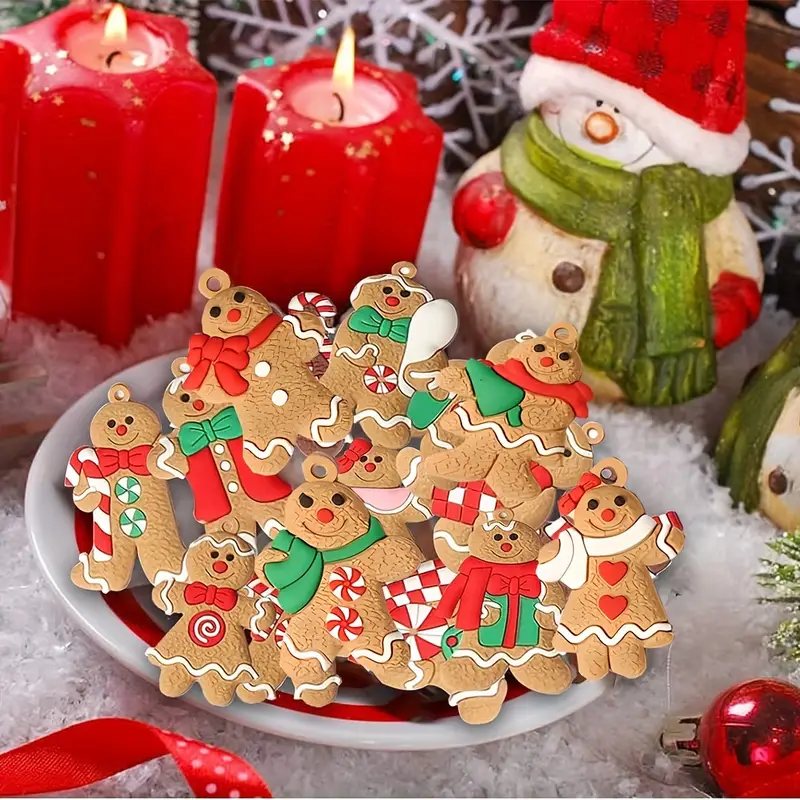 10pcs mini gingerbread man ornaments christmas tree assorted - Temu Georgia