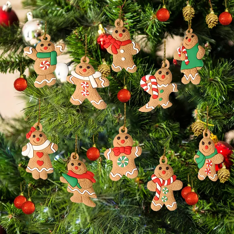 10pcs mini gingerbread man ornaments christmas tree assorted - Temu Georgia