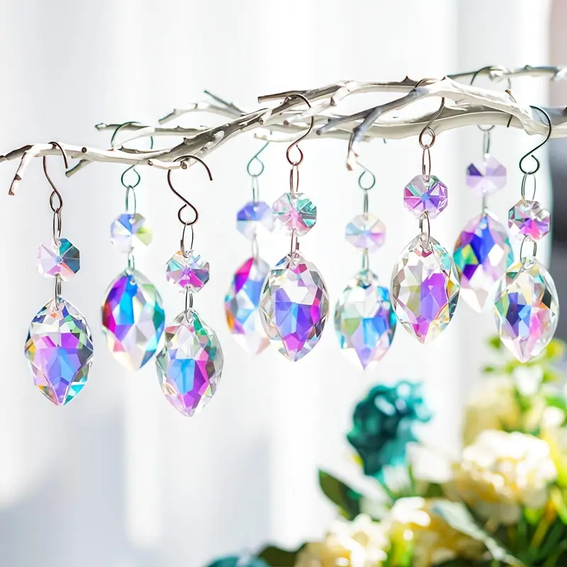 12pcs glass crystal chandeliers replacement parts suitable for chandeliers,  Christmas trees, wedding party decorations