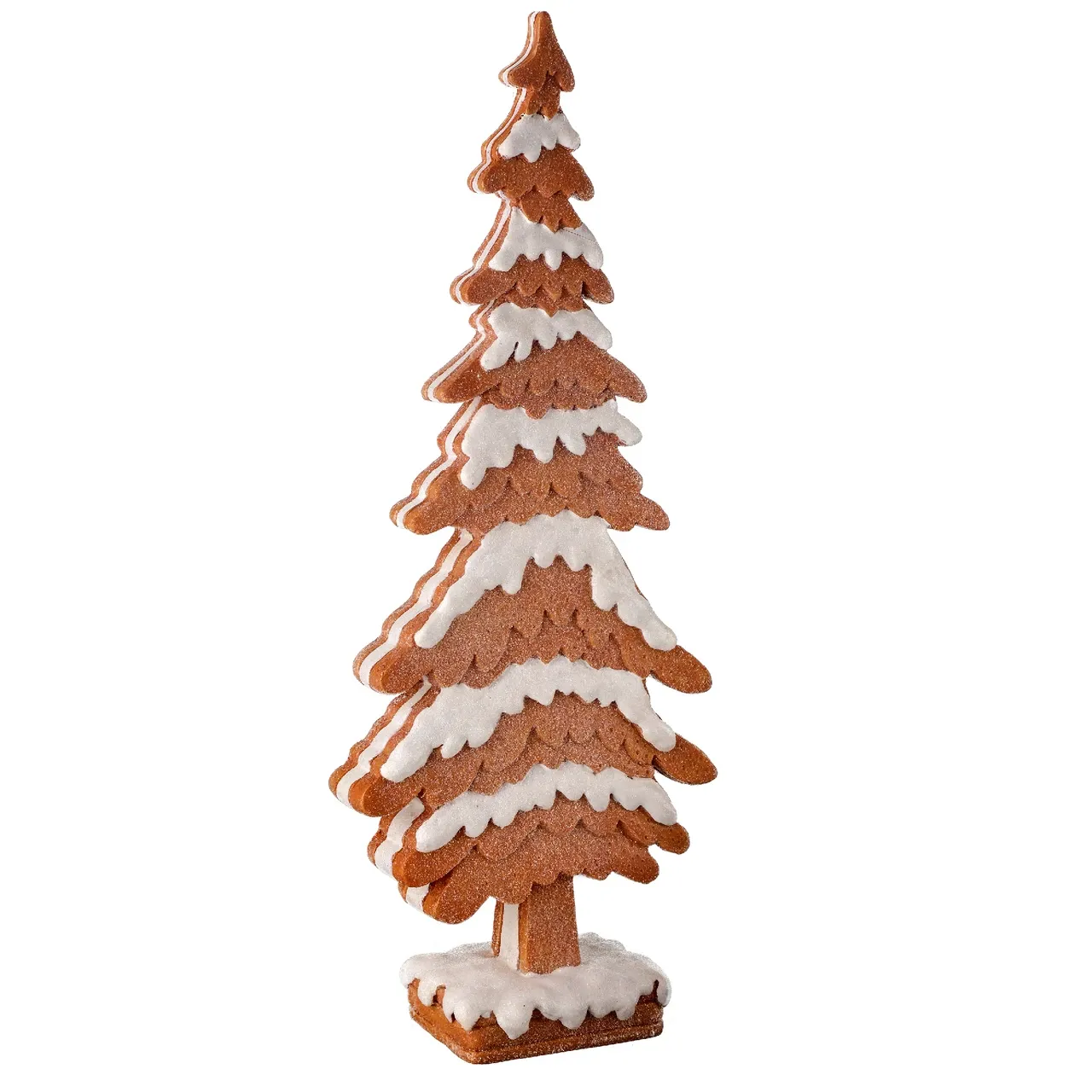 14' Brown & White Layered Christmas Gingerbread Tree | Christmas