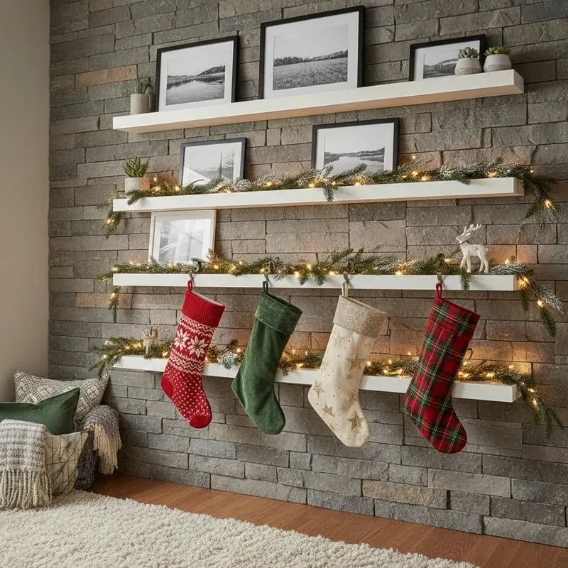 15 Stocking Hanging Ideas Without Fireplace Mantel