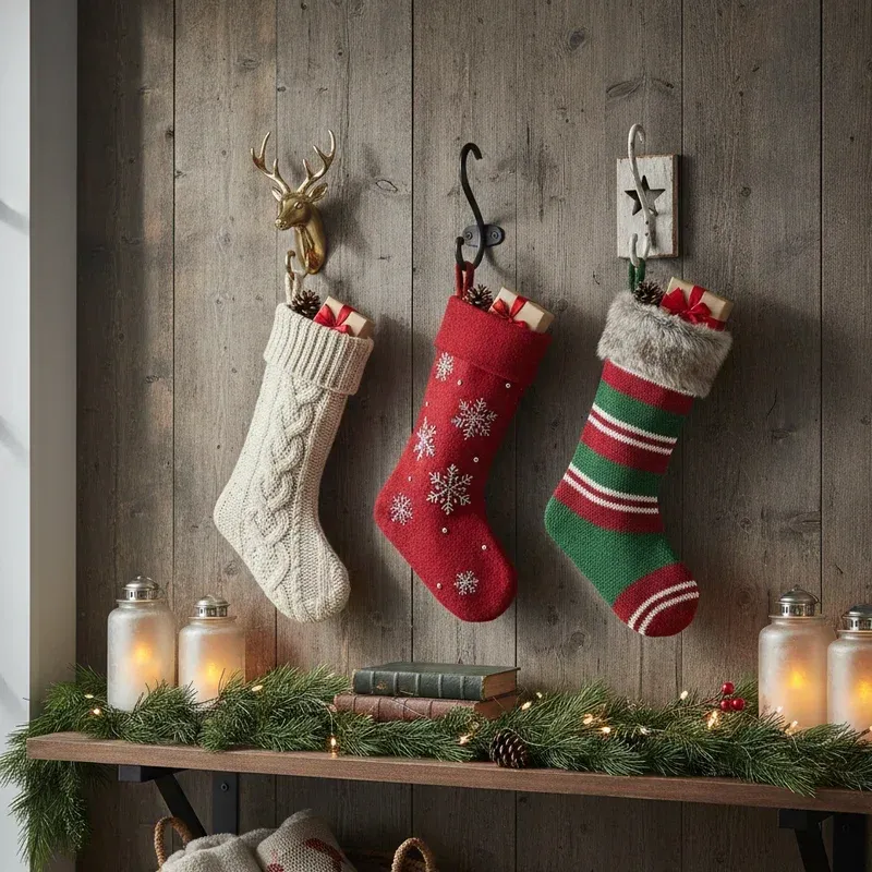15 Stocking Hanging Ideas Without Fireplace Mantel
