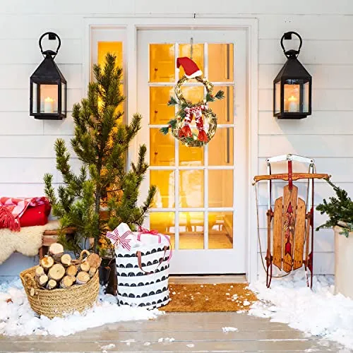 16 x 8 Inch Lighted Christmas Wreath Decoration, Grapevine Wreath with – DANNY'S HOME GOODS