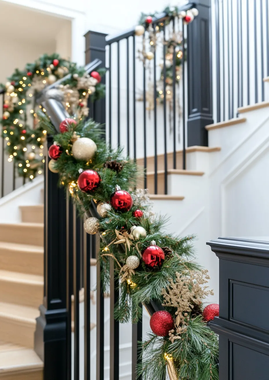 18 Christmas Stair Decor Ideas for an Effortlessly Elegant Holiday Look