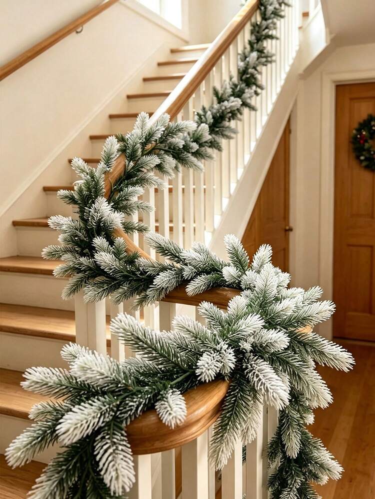 180/540cm Artificial Cedar Christmas Garland, Faux Pine Branch Vine,  Suitable For Stair Railing, Fireplace Mantel, Archway, Front Porch, Main  Entrance, Indoor Christmas Farmhouse Style Home Holiday 