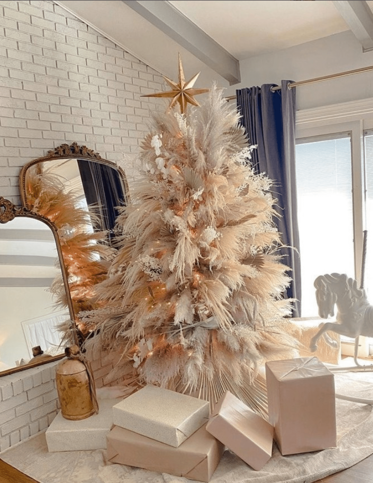 19 DIY Pampas Grass Christmas Trees for a Boho-Style Holiday