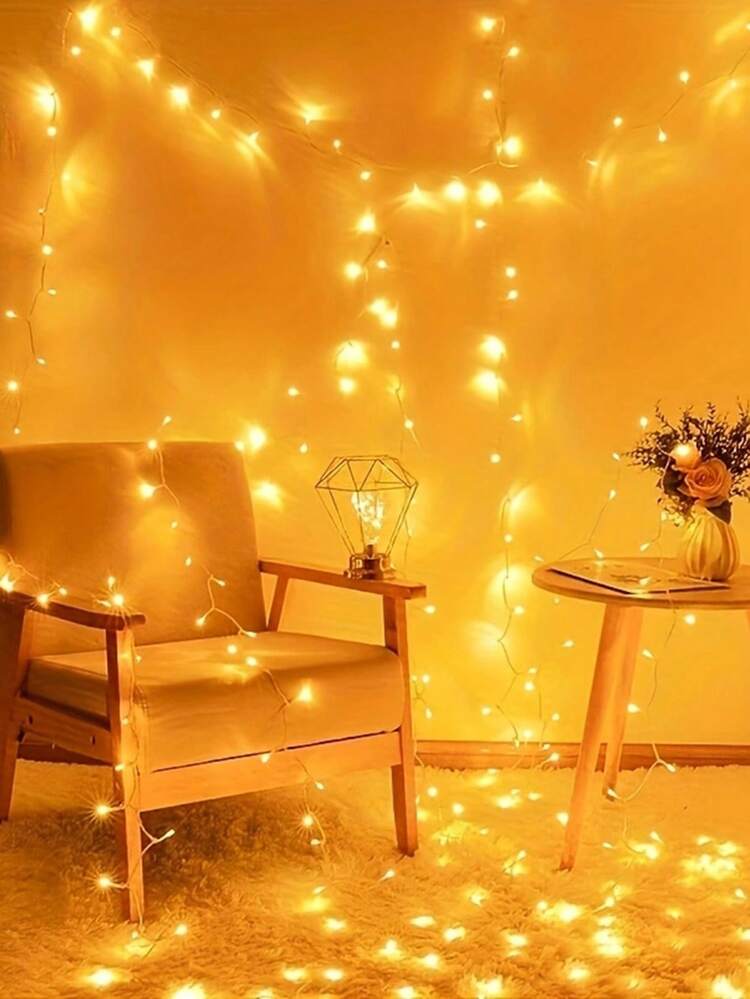 1pc Battery Powered LED String Lights For Home Decor, Bedroom Decoration, Party Decor, Wedding Decor, Birthday Decor, Holiday And Room Decoration, Switch Control, Batteries Not Included, Outdoor Gar
