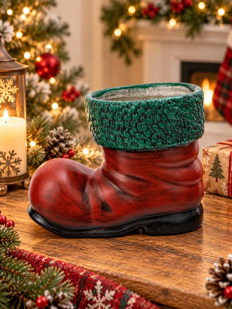 1PC Christmas Boot Vase, Vintage Red & Green Resin Flower Vase, Festive  Holiday Floral Arrangement Holder, Christmas Table Centerpiece, Mantel &  Home Decor, Gift For Christmas Decor Lovers | SHEIN U