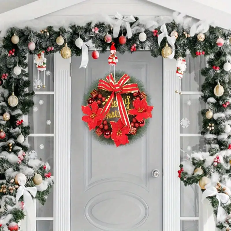 1pc christmas wreath front door bowknot accents front door - Temu