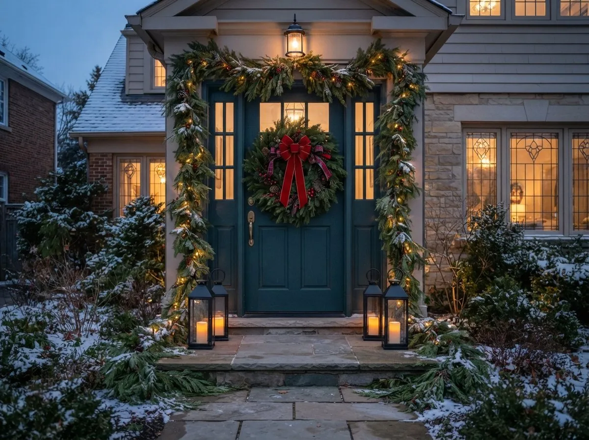 20 Front Door Christmas Decorations for a Warm, Welcoming Entrance - bloomhomeideas