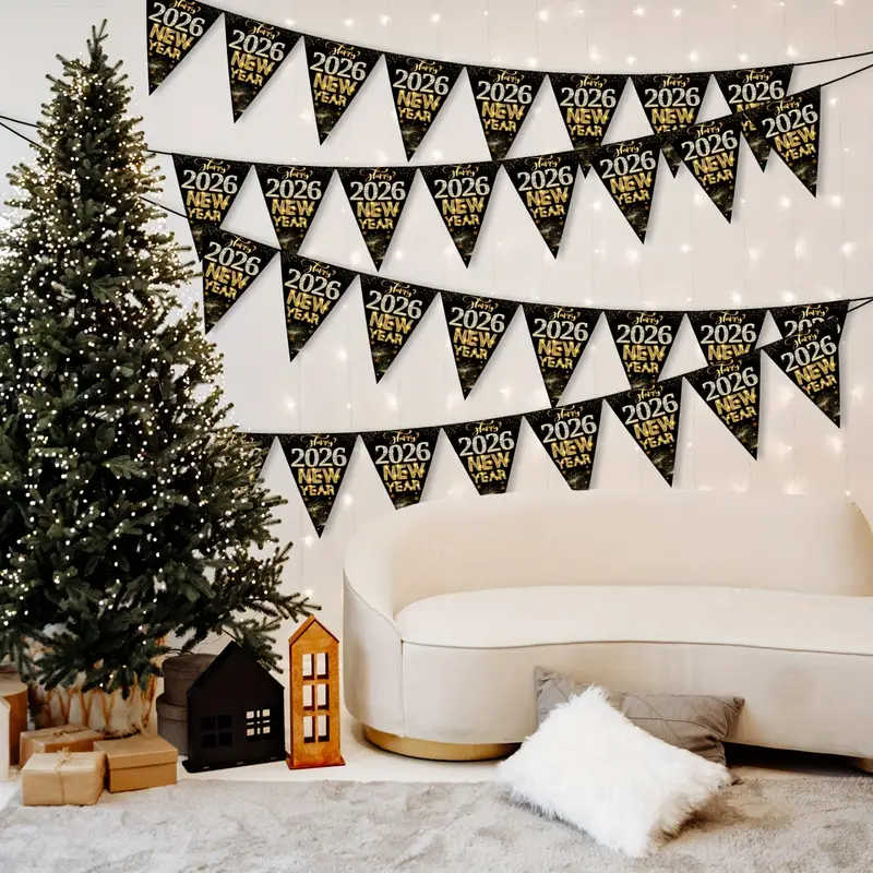 2026 banner garland black golden glitter - Temu Bahrain