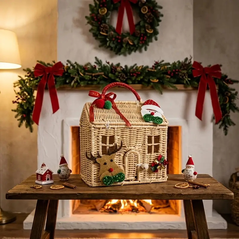 2026 new style handheld basket gift basket rattan woven - Temu