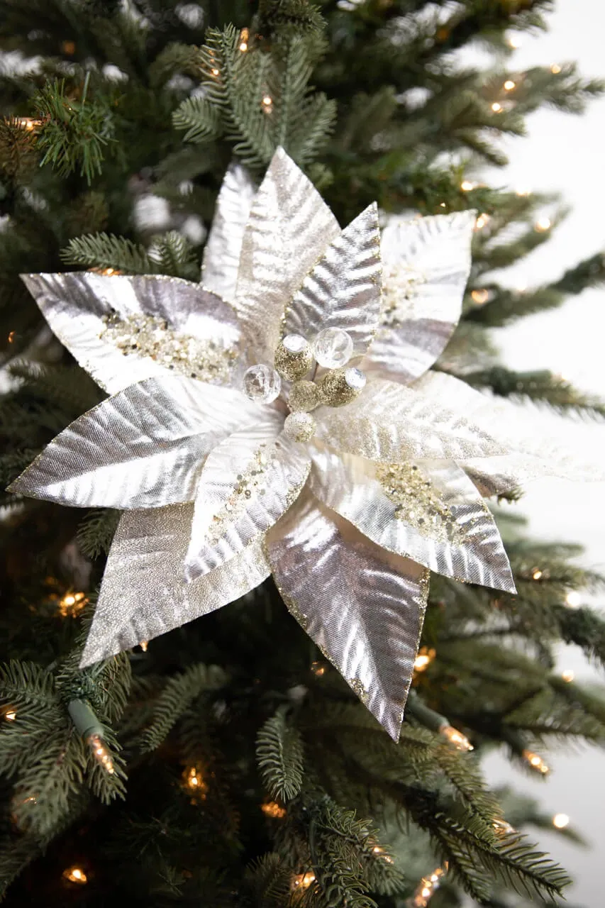 22” x 12' Metallic Poinsettia Stem