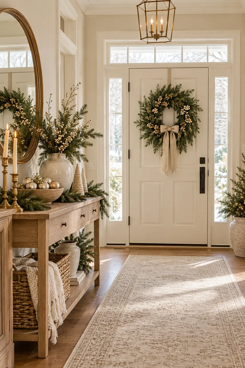 26 Beautiful Christmas Entryway Ideas to Make Your Home Feel Festive