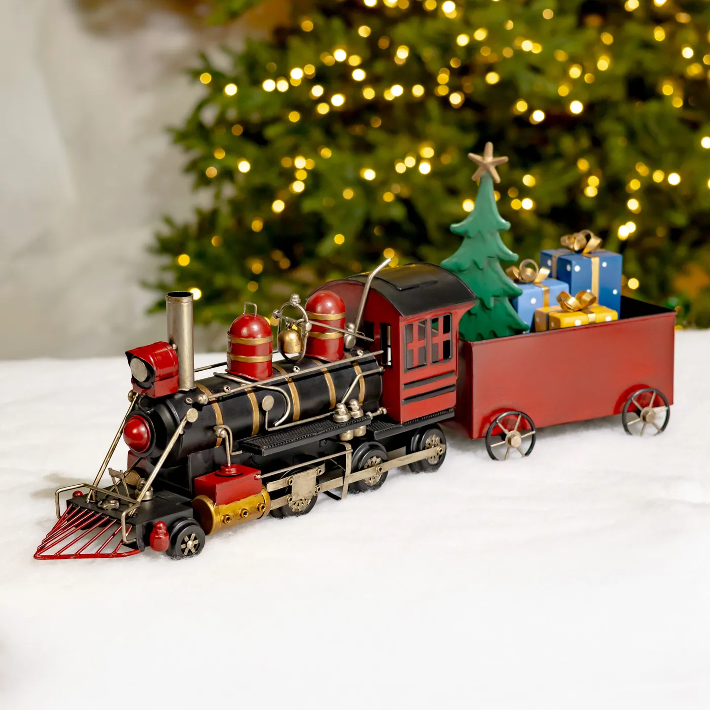 26' Long Christmas Locomotive Train Decoration with Cart & Gifts - Lesera
