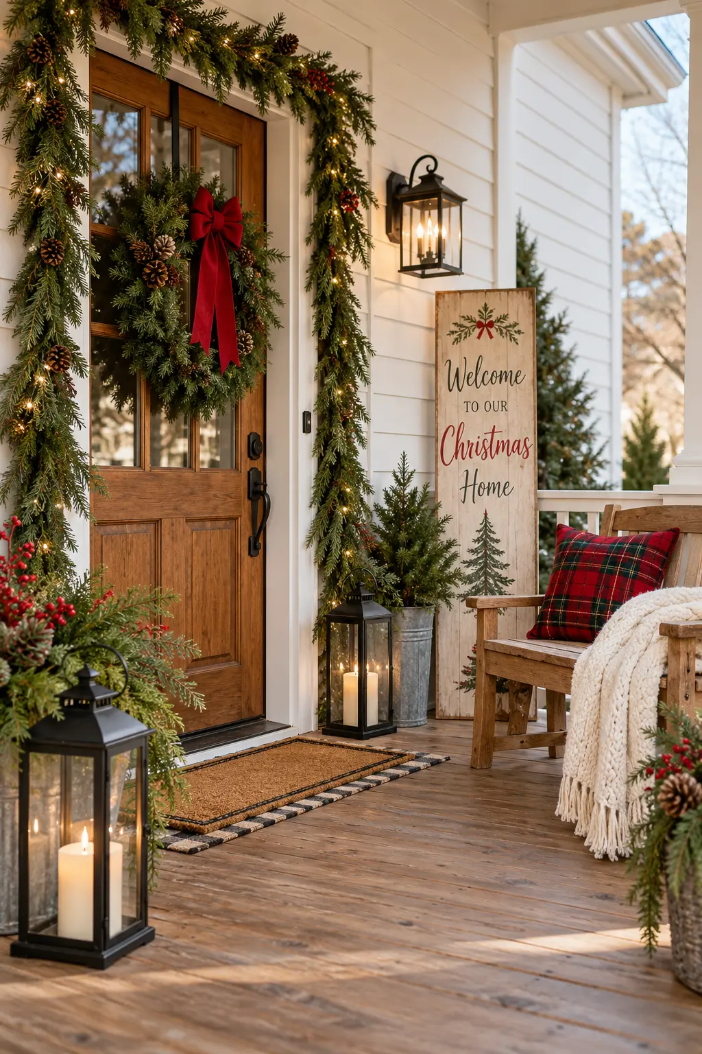 27 Beautiful Christmas Front Porch Ideas to Make Your Home Shine