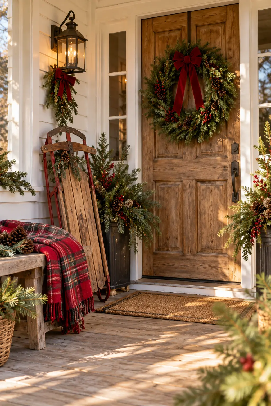 27 Beautiful Christmas Front Porch Ideas to Make Your Home Shine