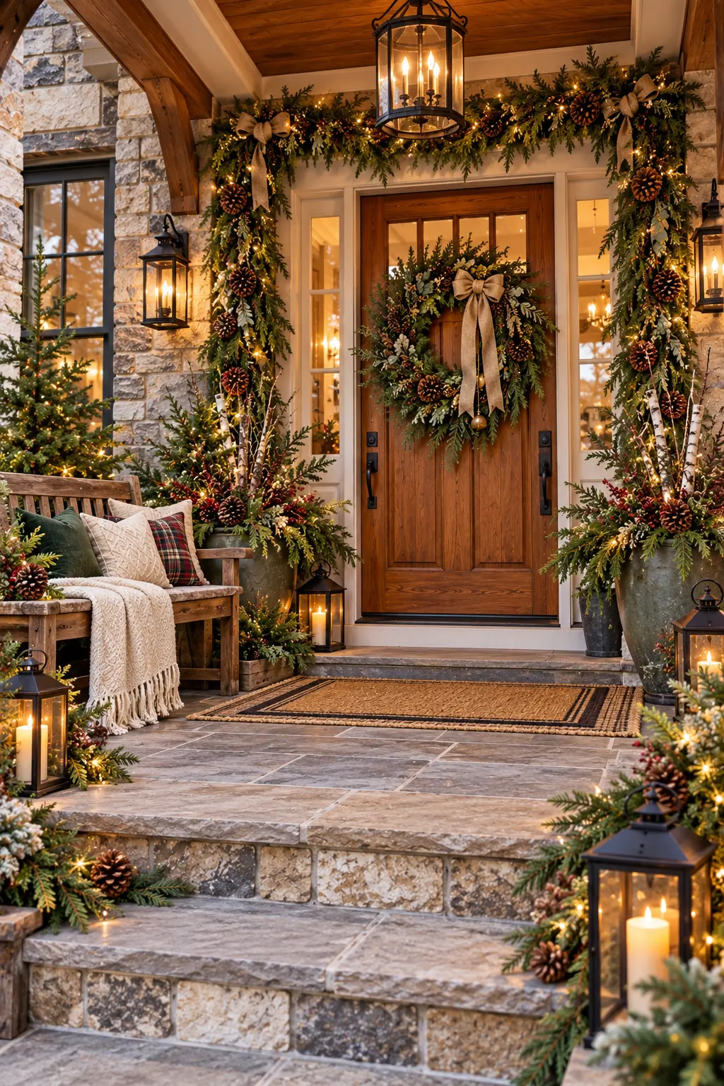 27 Beautiful Christmas Front Porch Ideas to Make Your Home Shine