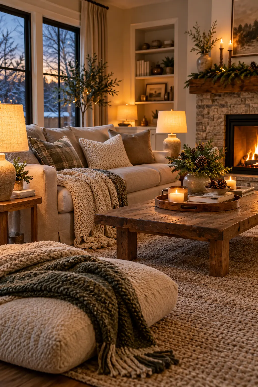 30 Beautiful Winter Living Room Ideas for a Cozy Seasonal Refresh