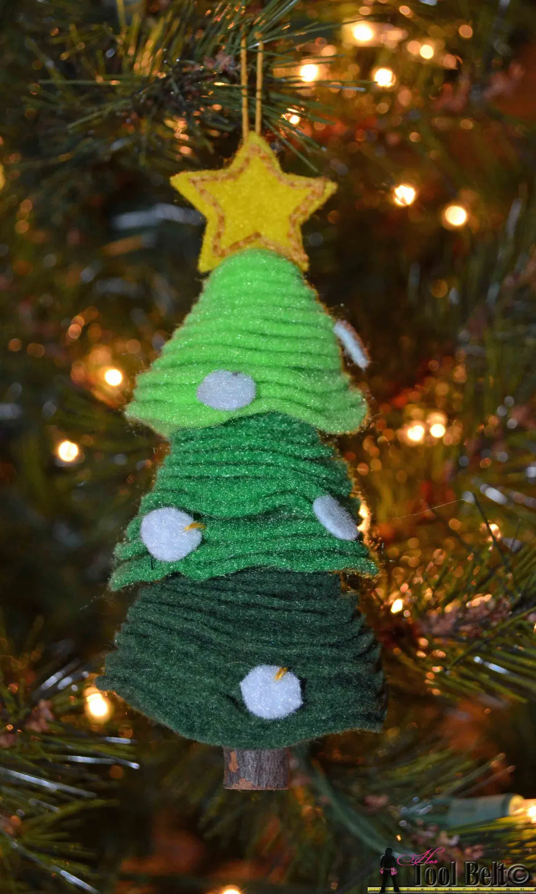 3rd Day of Christmas - Stacked Felt Christmas Tree Ornament - Her Tool Belt