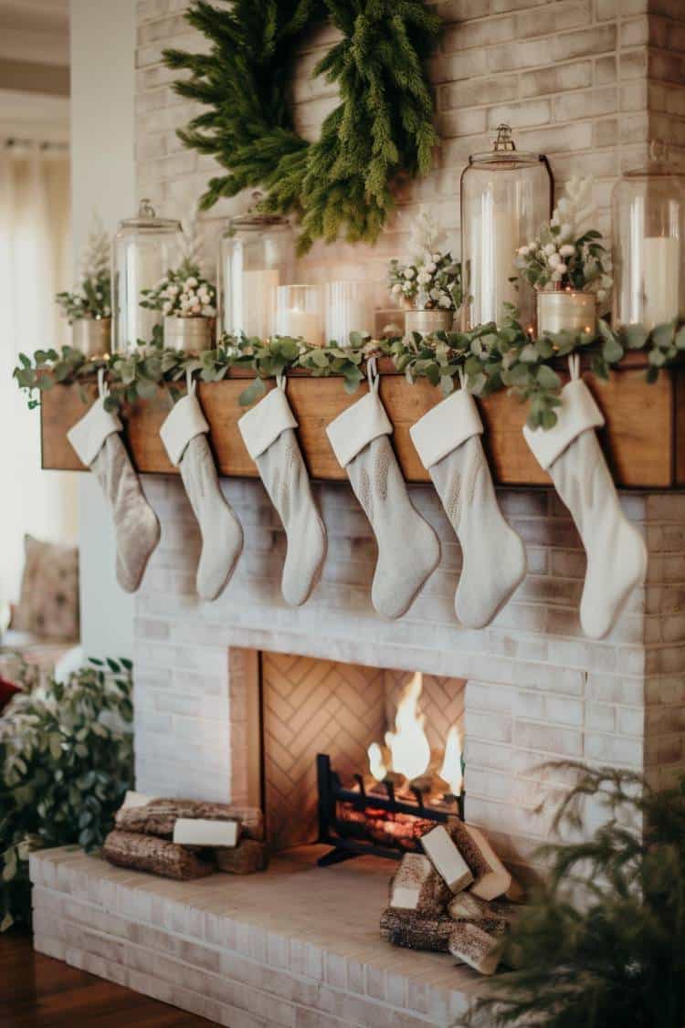 40+ Farmhouse Christmas Mantel Decor Ideas for a Merry Home