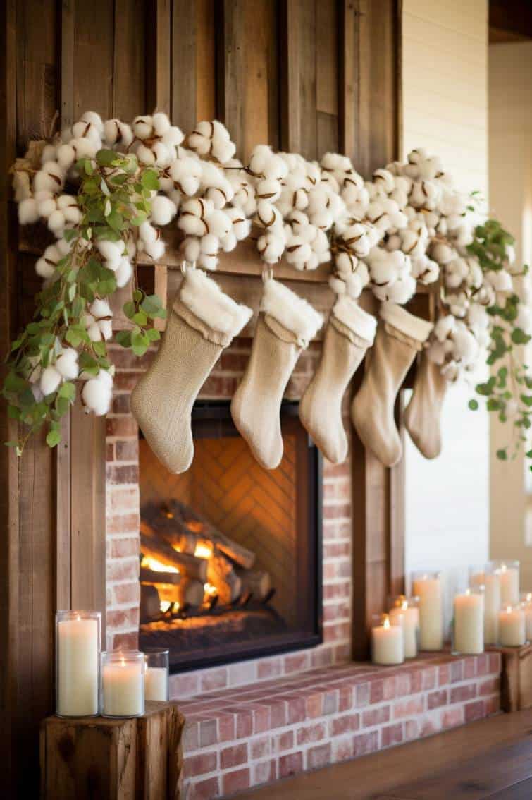 40+ Farmhouse Christmas Mantel Decor Ideas for a Merry Home