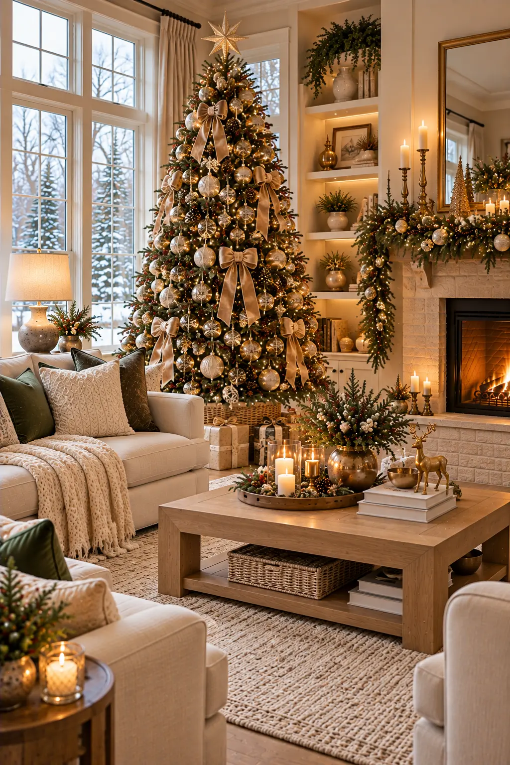 45 Modern Christmas Living Room Ideas for a Fresh Holiday Look