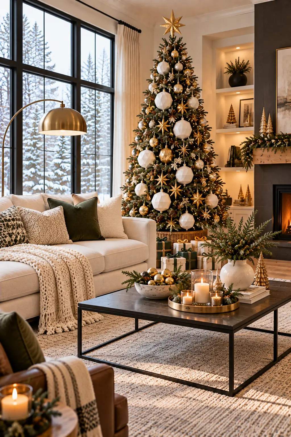 45 Modern Christmas Living Room Ideas for a Fresh Holiday Look