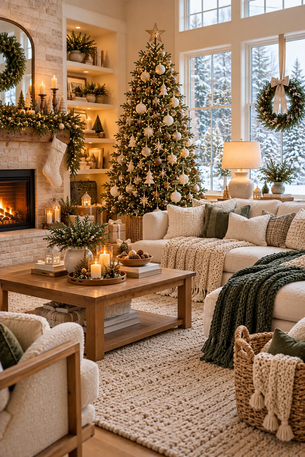 45 Modern Christmas Living Room Ideas for a Fresh Holiday Look