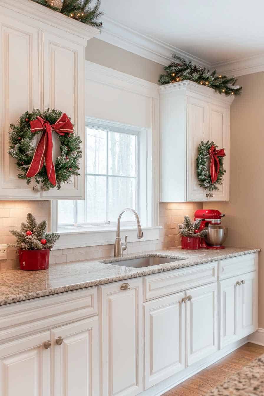 47 Ways To Decorate Kitchen Cabinets for a Festive Christmas