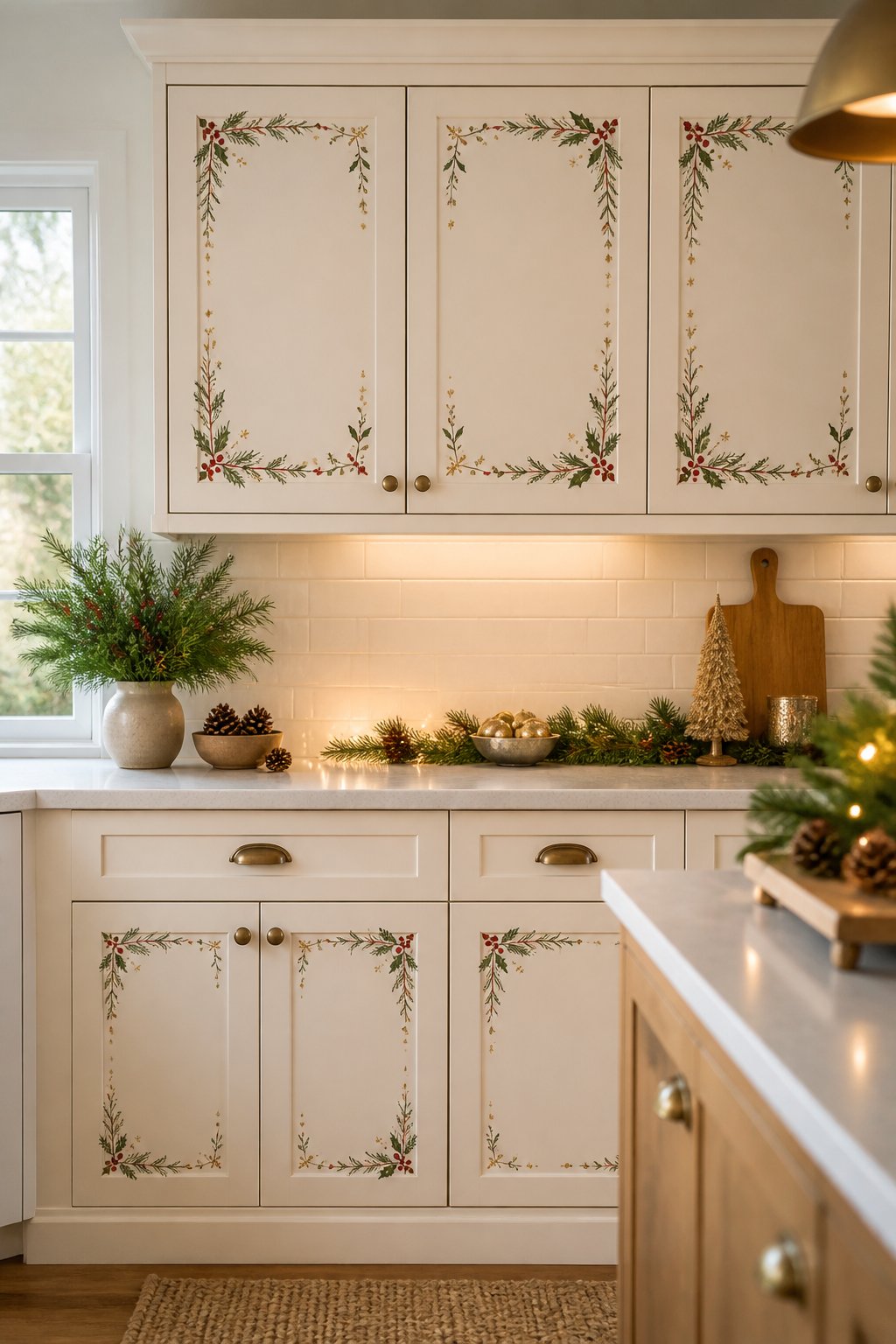 47 Ways To Decorate Kitchen Cabinets for a Festive Christmas