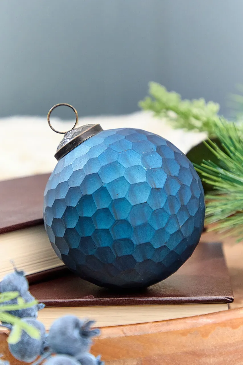 5' Blue Honeycomb Glass Ball Ornament