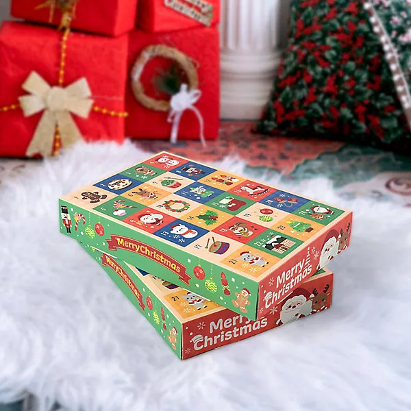 5 Pieces 24 Grid Advent Calendar Boxes DIY Empty Boxes for Holiday Christmas  Party Favors