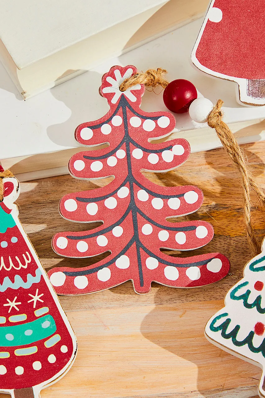 5” Wooden Christmas Tree Ornament Option 5
