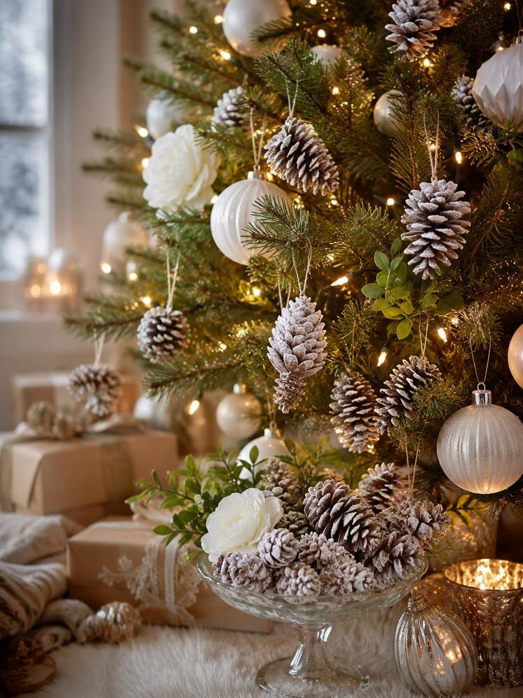 50pcs Artificial Frosted Pine Cone Christmas Decorations, White Tipped Pine  Cone Ornaments, Suitable For DIY Crafts, Christmas Tree, Wreath, Table  Centerpiece, Gift Wrapping, Winter Party And Holida