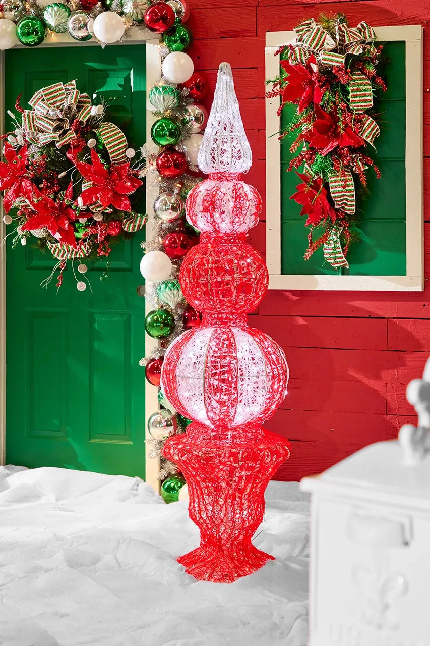 6' Giant Red Finial Topiary