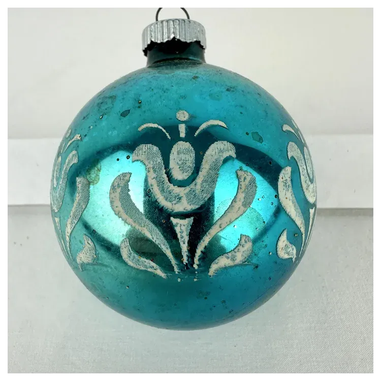 6 Vintage Shiny Brite Stenciled Ornaments. For Sale at Ruby Lane