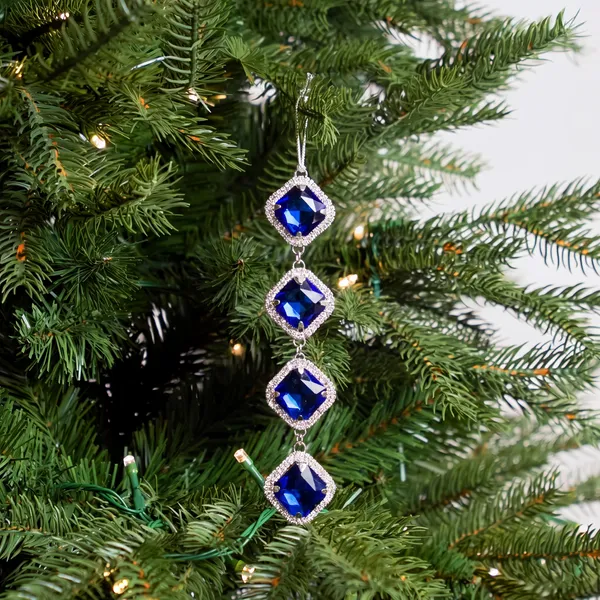 7' Blue & Silver Hanging Stone Ornament Set Of 8 – The Christmas Palace