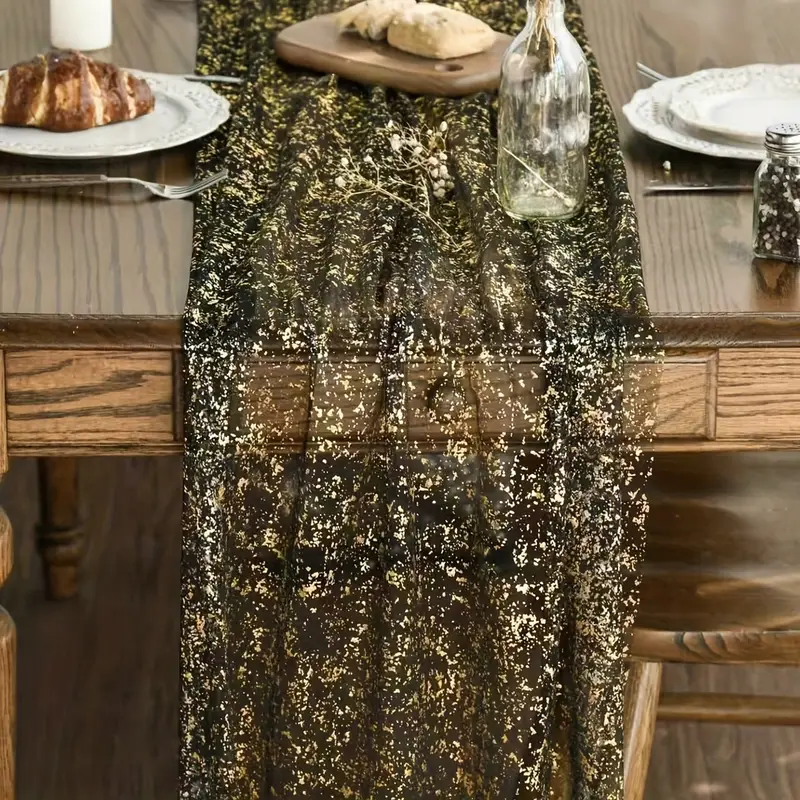 70 300cm foil mesh table runner elegant square - Temu Qatar