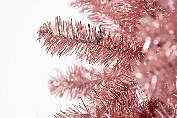 7FT Rose Gold Christmas Tree Shiny Tinsels