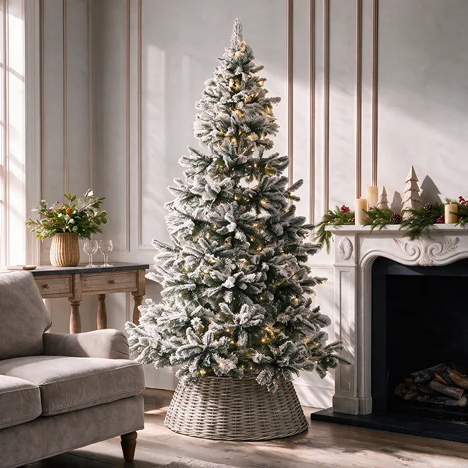 7ft Snowy Pine Christmas Tree With LED lights | MFI